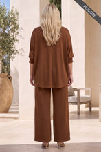 Load image into Gallery viewer, PLUS SIZE 2-Piece Poncho Top + Relaxed-Fit Pants Flowy Set