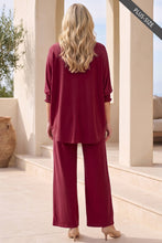 Load image into Gallery viewer, PLUS SIZE 2-Piece Poncho Top + Relaxed-Fit Pants Flowy Set
