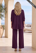 Load image into Gallery viewer, PLUS SIZE 2-Piece Poncho Top + Relaxed-Fit Pants Flowy Set