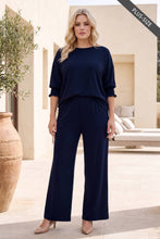 Load image into Gallery viewer, PLUS SIZE 2-Piece Poncho Top + Relaxed-Fit Pants Flowy Set