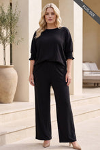 Load image into Gallery viewer, PLUS SIZE 2-Piece Poncho Top + Relaxed-Fit Pants Flowy Set