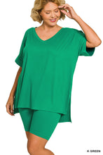 Load image into Gallery viewer, Zenana V Neck Biker Short Sets
