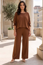 Load image into Gallery viewer, 2-Piece Poncho Top + Relaxed-Fit Pants Flowy Set
