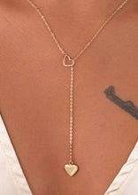 Load image into Gallery viewer, Gold Heart Shape Hollow Lariat Necklace
