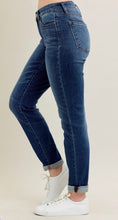 Load image into Gallery viewer, Judy Blue Classic Mid Rise Medium Wash Cuffed Slim Fit Jeans
