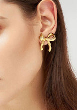 Load image into Gallery viewer, Gold Bow Studded Earrings
