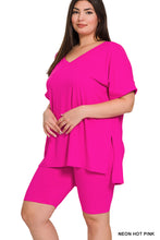 Load image into Gallery viewer, Zenana V Neck Biker Short Sets
