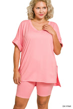 Load image into Gallery viewer, Zenana V Neck Biker Short Sets
