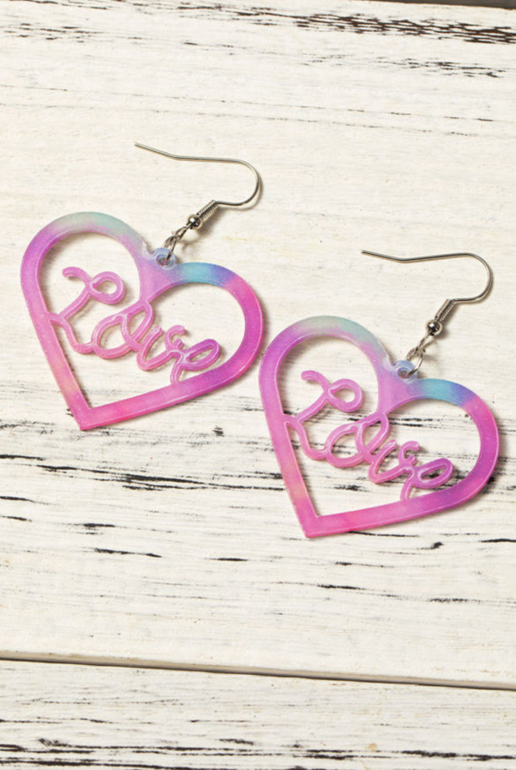 Pink Love Heart Earrings