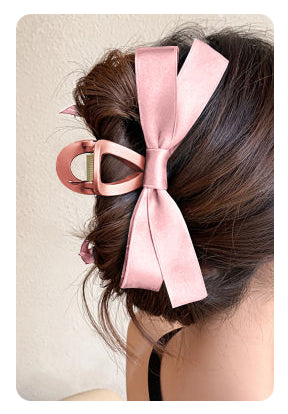 Pink Bow Large Claw Clip