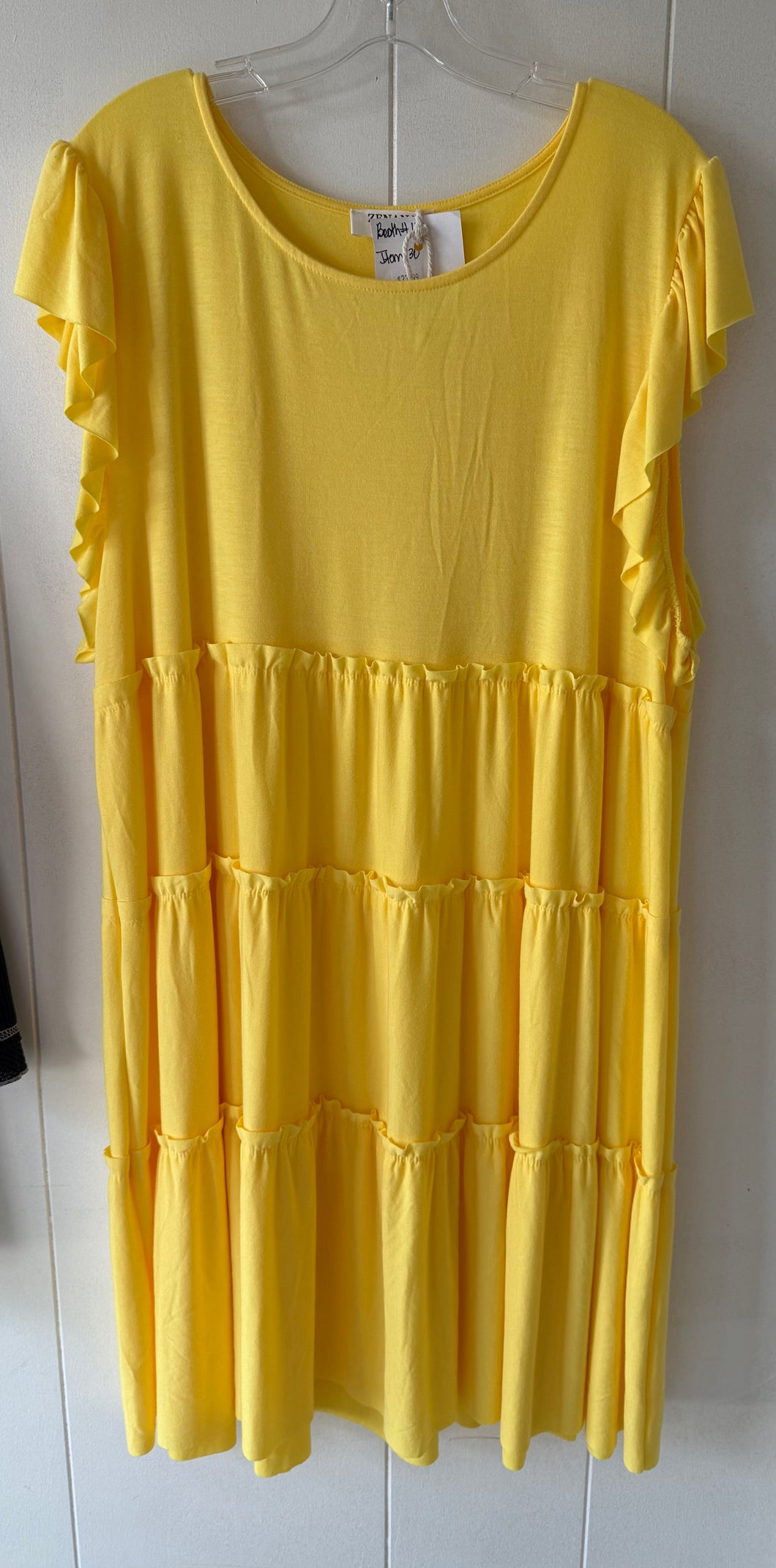 Zenana Yellow Ruffle Dress