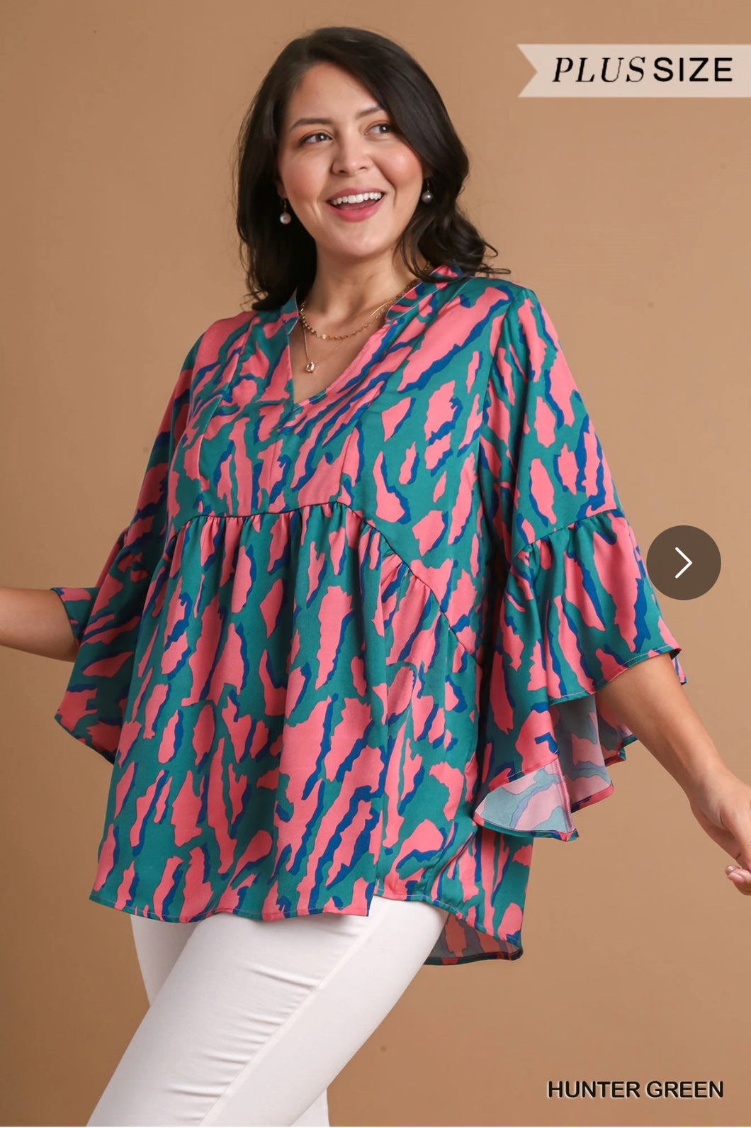 Satin Leopard Baby Doll Top