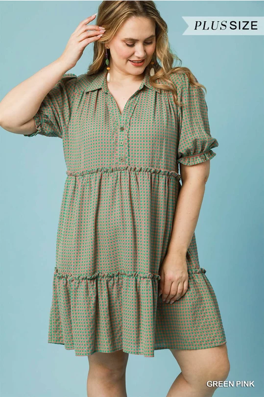 Umgee Ruffle Trim Collar Dress