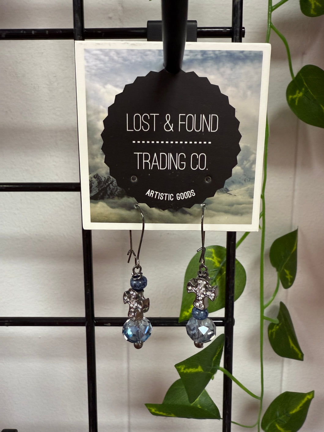 Lost & Found Cross/Blue Earrings