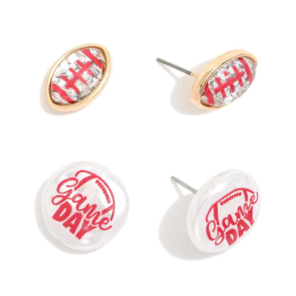 2 Pair Game Day Stud Earrings
