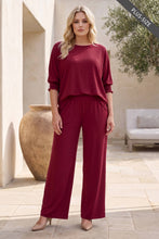 Load image into Gallery viewer, PLUS SIZE 2-Piece Poncho Top + Relaxed-Fit Pants Flowy Set

